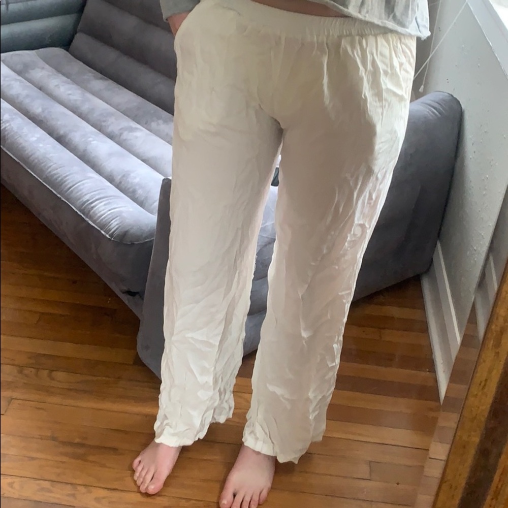 Cream Coverup Pants NEVER WORN